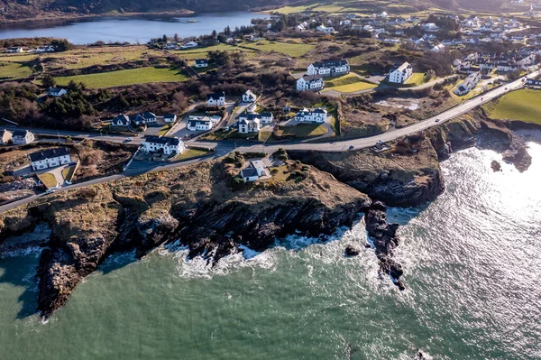 Vista aérea da costa em Portnablagh, Condado de Donegal, Irlanda — Fotografia de Stock