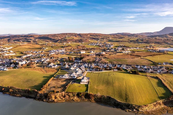 Aerial view of Dunfanaghy in County Donegal at sunset - Ireland — Stock Photo, Image