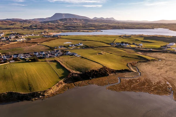 Aerial view of Dunfanaghy Bay in County Donegal at sunset - Ireland — Stock Photo, Image