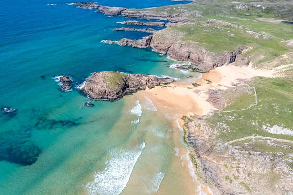 Flygfoto Över Stranden Murder Hole Officiellt Kallad Boyeghether Bay Grevskapet — Stockfoto