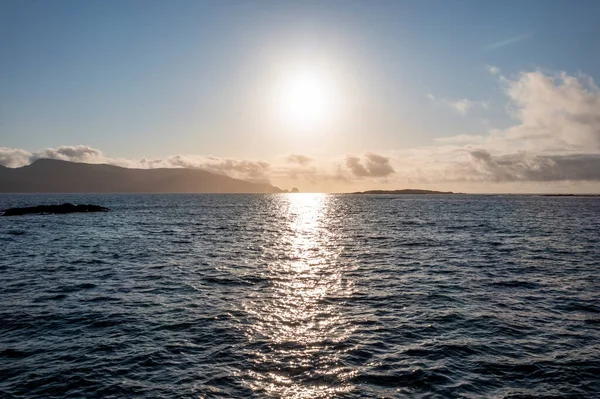 Pôr Sol Porto Rossbeg Condado Donegal Irlanda — Fotografia de Stock