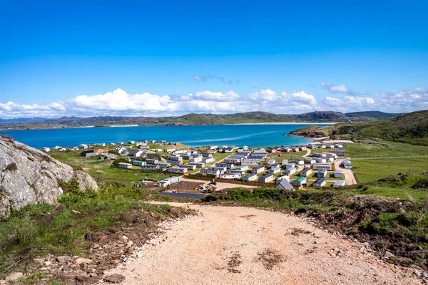The new path to Murder Hole beach, officially called Boyeeghether Bay starts at the camping site County Donegal, Ireland.