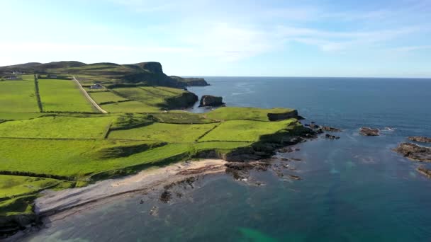 Vue Aérienne Grande Arche Pollet Sea Péninsule Fanad Comté Donegal — Video