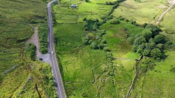 Luchtfoto Van Weg Tussen Ardara Killybegs County Donegal Republiek Ierland — Stockvideo