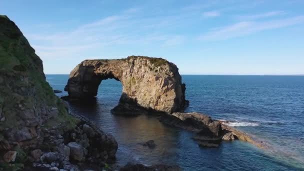 Aerial View Great Pollet Sea Arch Fanad Peninsula County Donegal — Stock Video