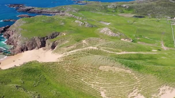 Vista Aérea Playa Murder Hole Oficialmente Llamada Boyeghether Bay Condado — Vídeo de stock