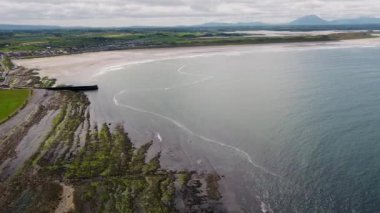 Aerial view of Inishcrone, Enniscrone in County Sligo, Ireland.