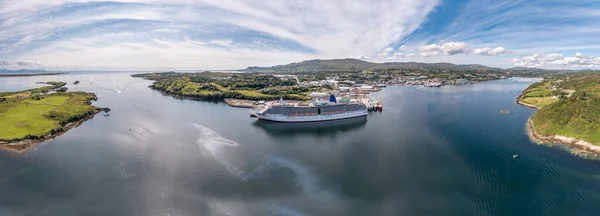 Aerial View Killybegs Huge Cruise Ship County Donegal Ireland All — Stockfoto