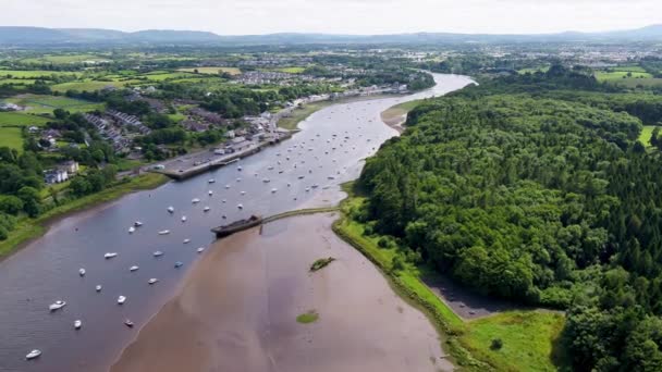 Aerial View Ballina County Mayo Republic Ireland — Stockvideo