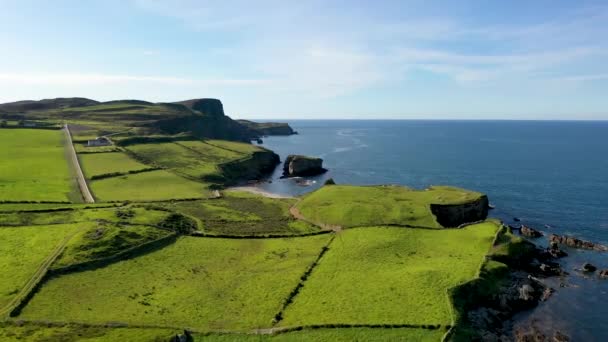 Büyük Pollet Deniz Kemerinin Havadan Görünüşü Fanad Yarımadası County Donegal — Stok video