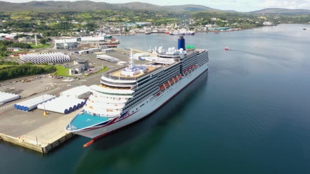 Killybegs Irlandia Lipiec 2022 Arcadia Statek Wycieczkowy Flocie Cruises Odpływający — Wideo stockowe