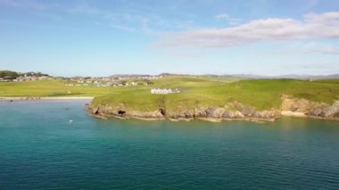 Aerial of the beautiful coast at Downings, County Donegal - Ireland.
