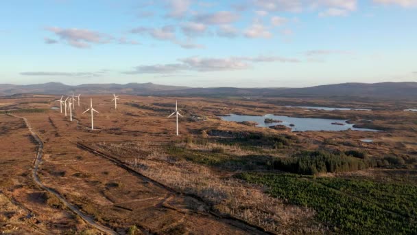 Větrná Farma Loughderryduff Mezi Městy Ardara Portnoo Zimě Hrabství Donegal — Stock video