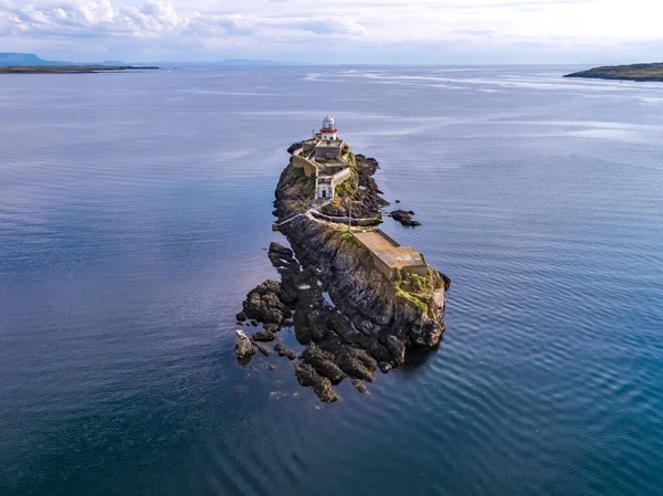 Aerial Rotten Island Lighthouse Killybegs Background County Donegal Ιρλανδία — Φωτογραφία Αρχείου
