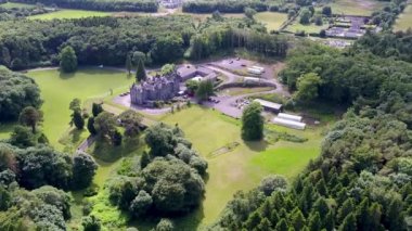 Aerial of Belleek Castle in Ballina, County Mayo Ireland.