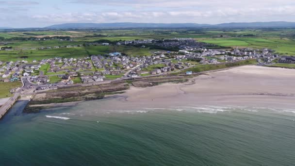 Aerial View Inishcrone Enniscrone County Sligo Ireland — kuvapankkivideo