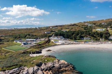 Aerial view of Leabgarrow on Arranmore Island in County Donegal, Republic of Ireland.