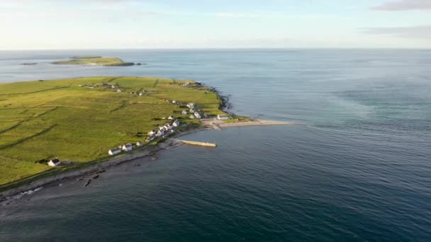 Aerial View Inishbofin Island Magheraroarty County Donegal Ireland — Stok video