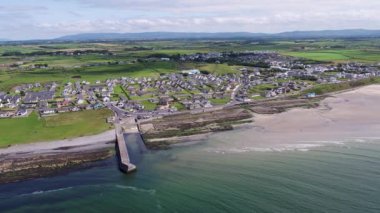 Aerial view of Inishcrone, Enniscrone in County Sligo, Ireland.
