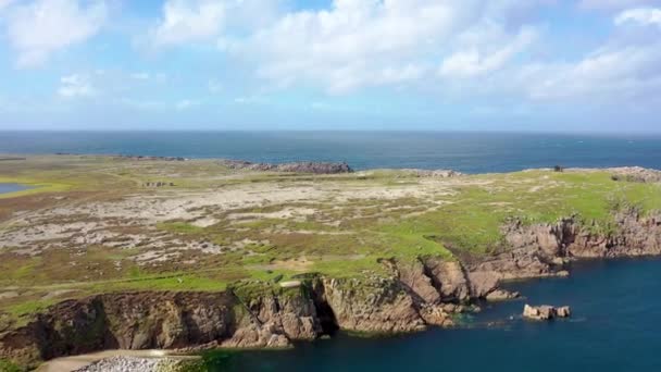 Aerial View Derek Hills Hut Tory Island County Donegal Ireland — Vídeos de Stock