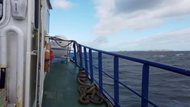 Magheraroarty County Donegal Ireland August 2022 Ferry Driving Rough Sea — Stok video