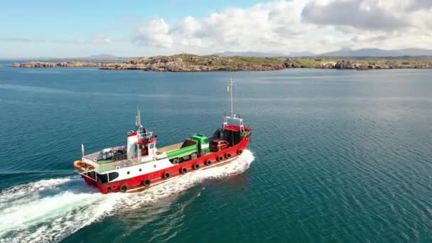 Arranmore County Donegal Ireland August 2022 Red Arranmore Ferry Leaving — Vídeos de Stock