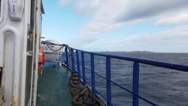Magheraroarty County Donegal Ireland August 2022 Ferry Driving Rough Sea — Stock Video