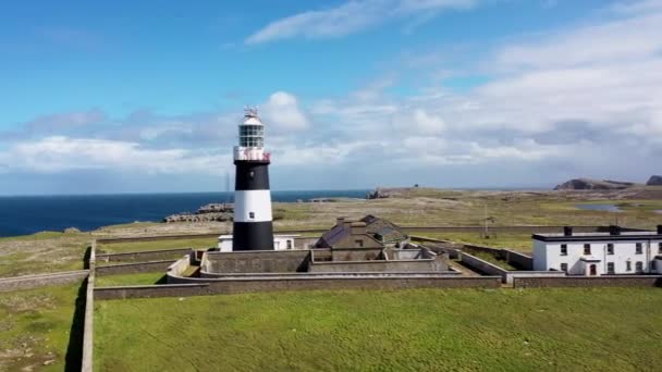Aerial View Lighthouse Tory Island County Donegal Republic Ireland — Vídeo de stock