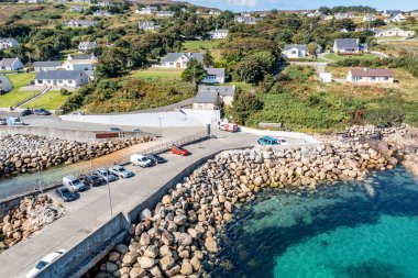 ARRANMORE, COUNTY DONEGAL, IRELAND - AUGUST 31 2022 : Supervalu van is delivering in Leabgarrow on the Island.