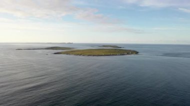 Aerial view of Inishbofin island by Magheraroarty, County Donegal, Ireland