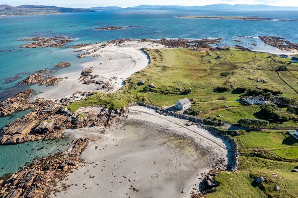 Aerial View Clouhhcorr Beach Arranmore Island County Donegal Republic Ireland — Foto Stock