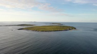 Aerial view of Inishbofin island by Magheraroarty, County Donegal, Ireland