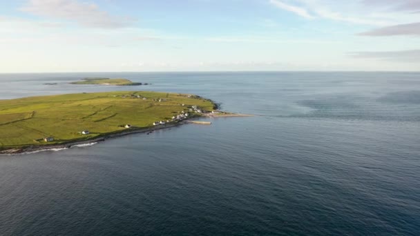 Aerial View Inishbofin Island Magheraroarty County Donegal Ireland — Stockvideo