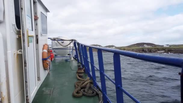 Magheraroarty County Donegal Ireland August 2022 Ferry Driving Rough Sea — 비디오