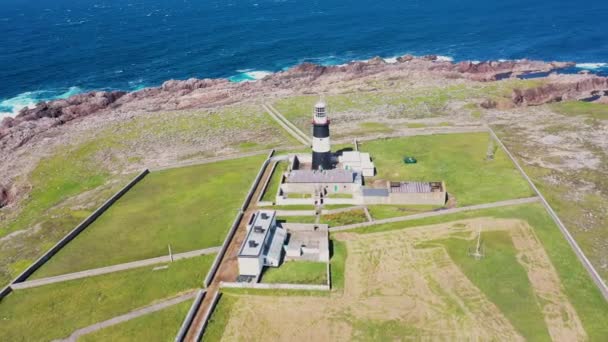 Aerial View Lighthouse Tory Island County Donegal Republic Ireland — Wideo stockowe