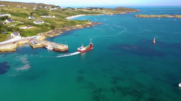 Arranmore County Donegal Ireland August 2022 Red Arranmore Ferry Leaving — kuvapankkivideo