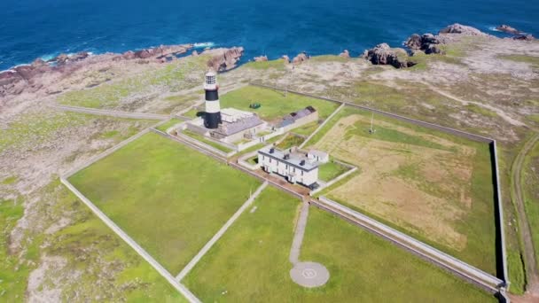 Aerial View Lighthouse Tory Island County Donegal Republic Ireland — Video Stock