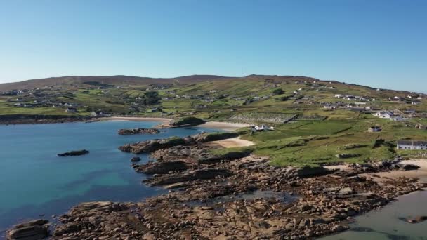 Vista Aérea Praia Cloughcorr Ilha Arranmore Condado Donegal República Irlanda — Vídeo de Stock