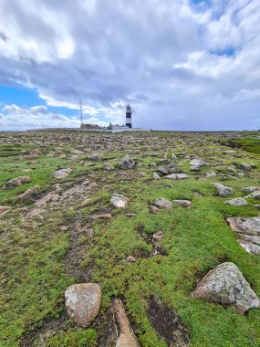 Tory Adası 'ndaki Deniz Feneri, Donegal İlçesi, İrlanda Cumhuriyeti.