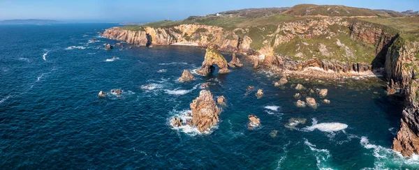 Vue Aérienne Des Rochers Dans Mer Crohy Head Sea Arch — Photo