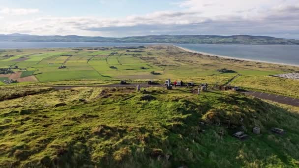 Gortmore Northern Ireland September 2022 Manannan Mac Lir Statue 他是爱尔兰神话中的一名战士和国王 — 图库视频影像