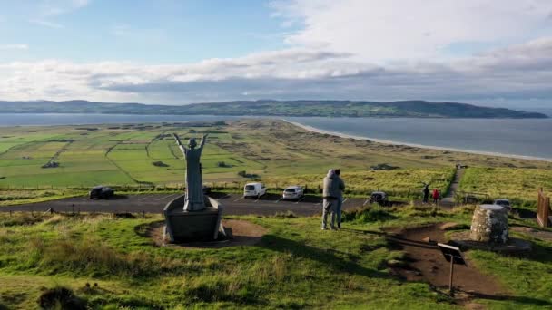 Gortmore Nordisches Irland September 2022 Manannan Mac Lir Statue Ist — Stockvideo