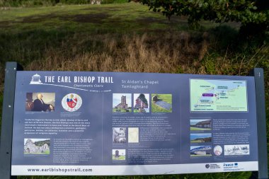 Magilligan, Kuzey İrlanda, İngiltere - 18 Eylül 2022: St. Aidans kilisesinin en eski kalıntıları 13. yüzyıla dayanır.