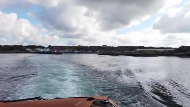 Traghetto Rosso Arranmore Parte Burtonport Verso Arranmore Burtonport Contea Donegal — Video Stock