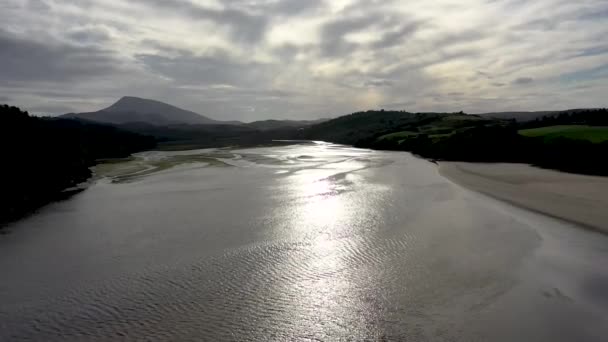 Vista Aérea Del Salt Marsh Ards Forest Park Condado Donegal — Vídeos de Stock
