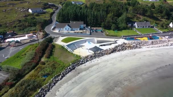 Aerial View New Shorefront Leabgarrow Arranmore Island County Donegal Republic — Video