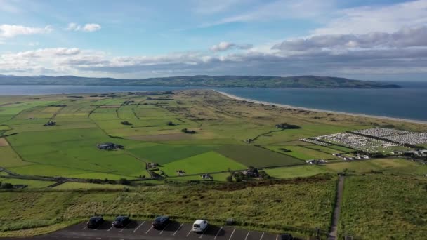 Vista Aérea Ballerana Magilligan Irlanda Norte Reino Unido — Vídeo de Stock