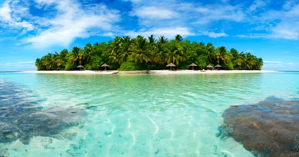 Νησί στις Μαλδίβες Εικόνα Αρχείου