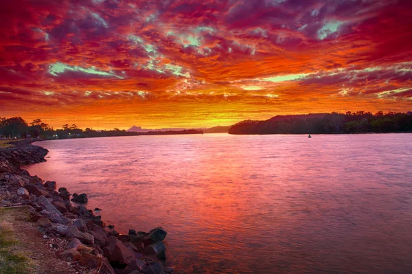 Pôr do sol em Chinderah — Fotografia de Stock