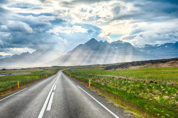 Sunset over the fjord — Stock Photo, Image